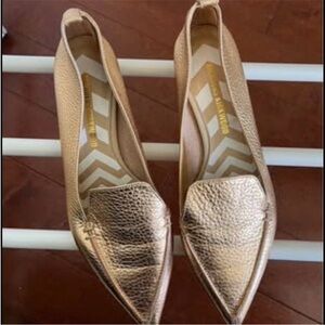 Nicholas Kirkwood Metallic Gold Flats leather